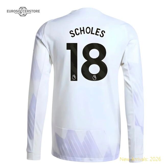 Official 2025-2026 Man Utd Authentic Long Sleeve Away Shirt (scholes