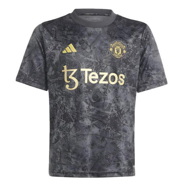 2023-2024 Man Utd Pre-Match Shirt (Black) - Kids - official style