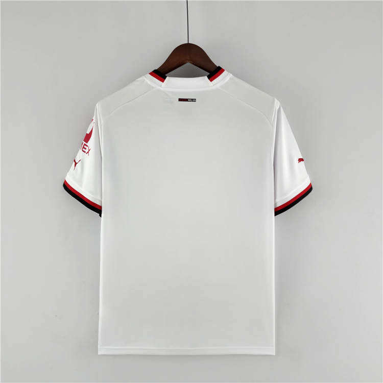 Moisture Wicking AC Milan 2223 Away White Soccer Jersey Football Shirt