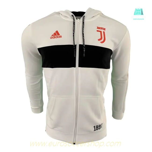 2019-2020 Juventus Adidas 3S Full Zip Hoody (White)