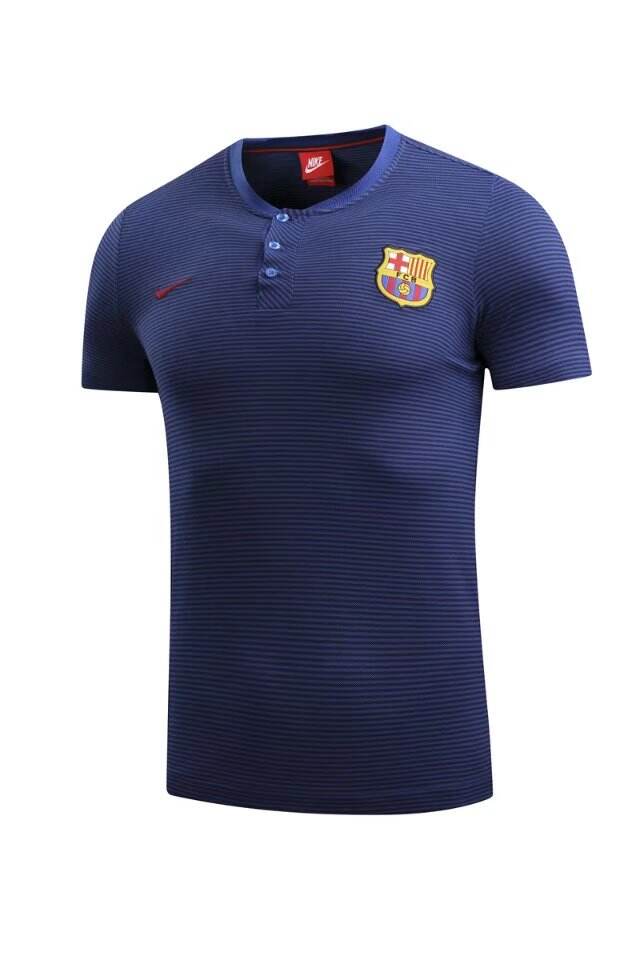 Barcelona 201718 Blue Streak Polo Shirt - Official Replica 11965