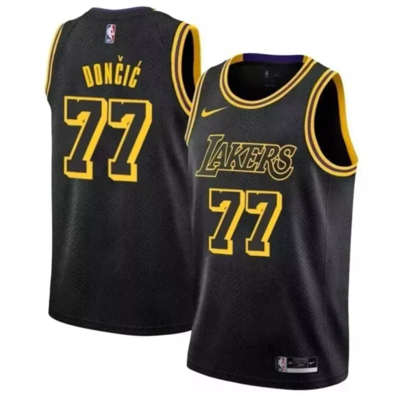 Luka Dončić LAL Professional Basketball Jersey - Black - Fan Favorite