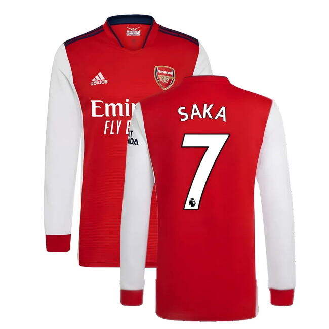 Arsenal 2021-2022 Long Sleeve Home Shirt (SAKA 7) (Limited Edition)