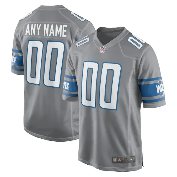 None Detroit Lions Game Jersey - Gray | NFL Player Jersey | NFL Footba
