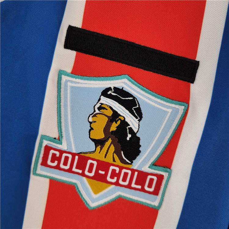 Colo-Colo Retro Soccer Jersey 1986 Away RedBlue Football Shirt -