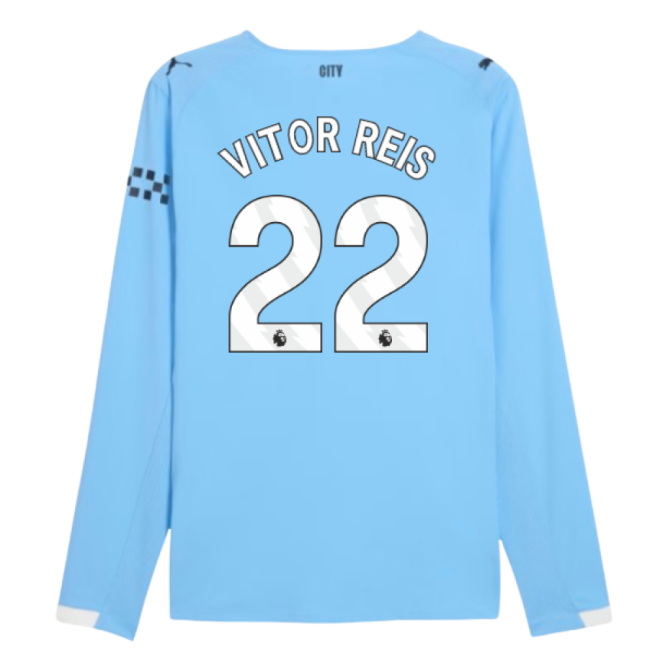 Women's 2025-2026 Man City Authentic Long Sleeve Home Shirt (Vitor ...
