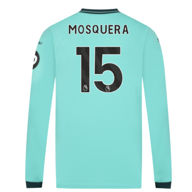 2025-2026 Wolves Long Sleeve Away Shirt (Mosquera 15) - authentic s...