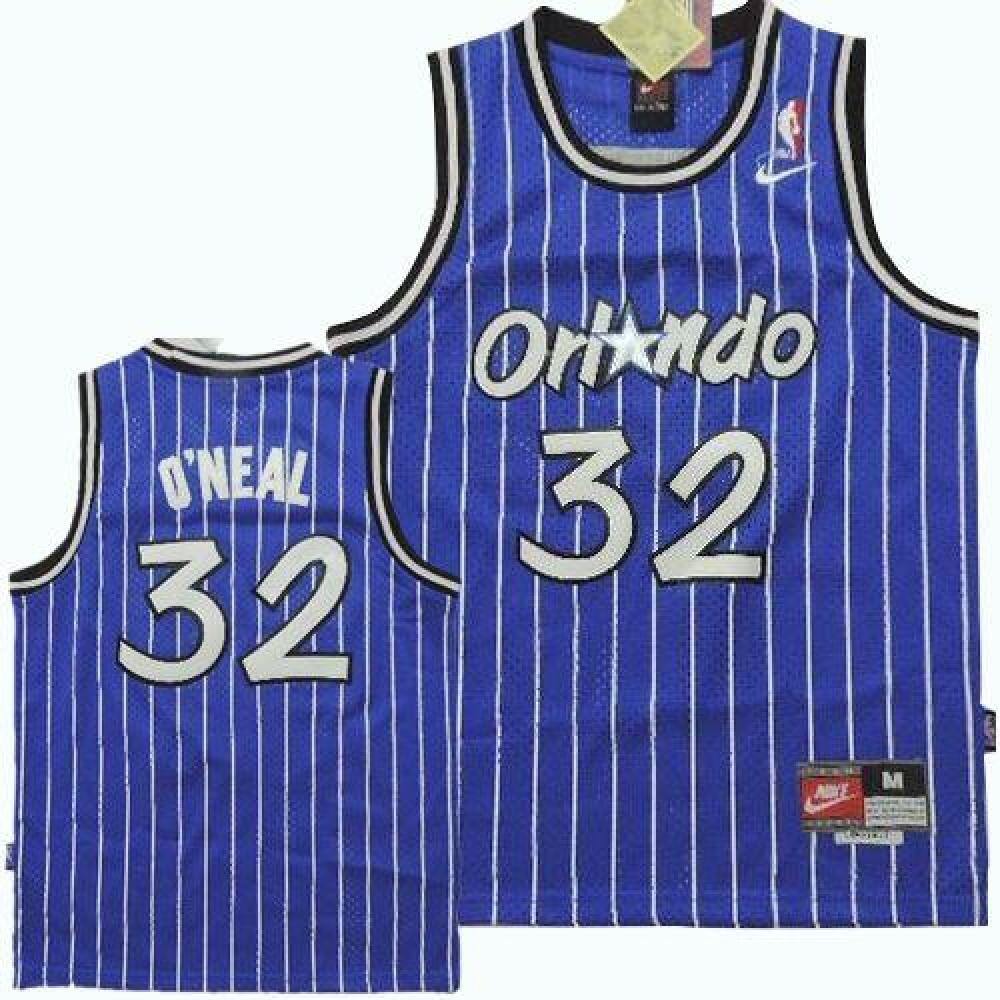 Magic #32 Shaquille O'Neal Blue Throwback Stitched Youth NBA Jersey