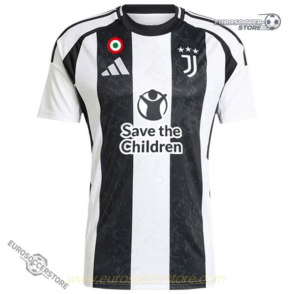 Juventus 24-25 Home Jersey with Save Children as Sponsor