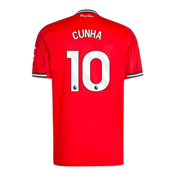 Man Utd Licensed 2025-2026 Man Utd Home Shirt (Cunha 10)
