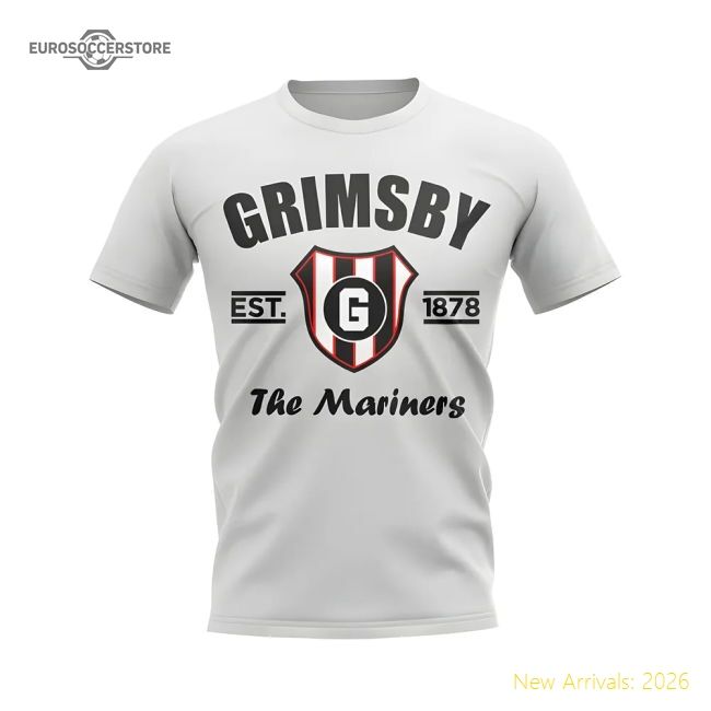 Top-grade Grimsby Established Football T-shirt (white) - Authentic Design