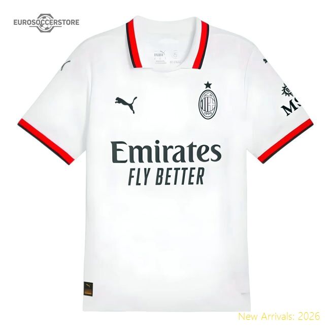 Ac Milan Italian Football Away Top-tier Jersey Adidas Climacool
