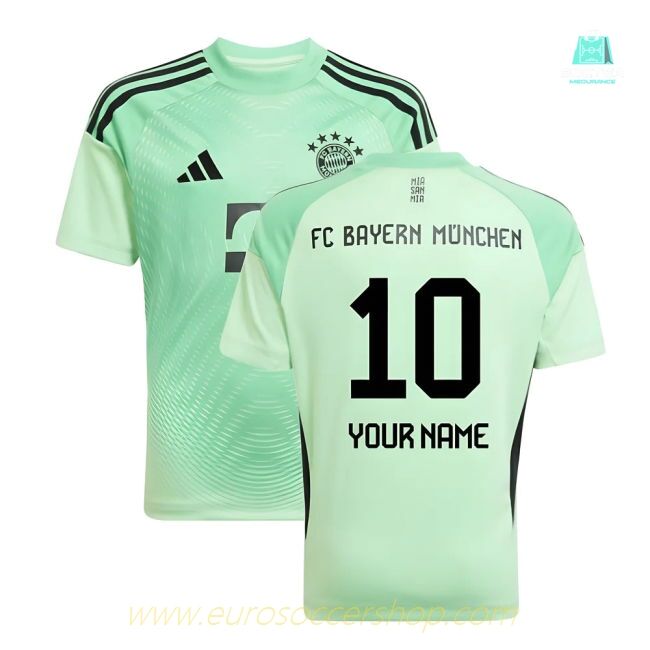 2025-2026 Bayern Munich Home Goalkeeper Shirt (Glory Mint) - Kids (Your Name)