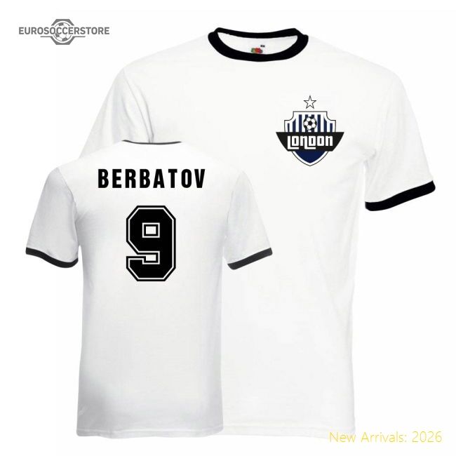 Exceptional Dimitar Berbatov Tottenham Hotspur Ringer Tee (white-bl