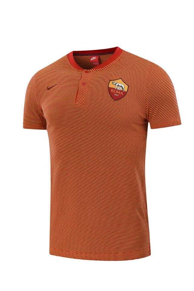Roma 201718 Brown Streak Polo Shirt - Official Replica 25201