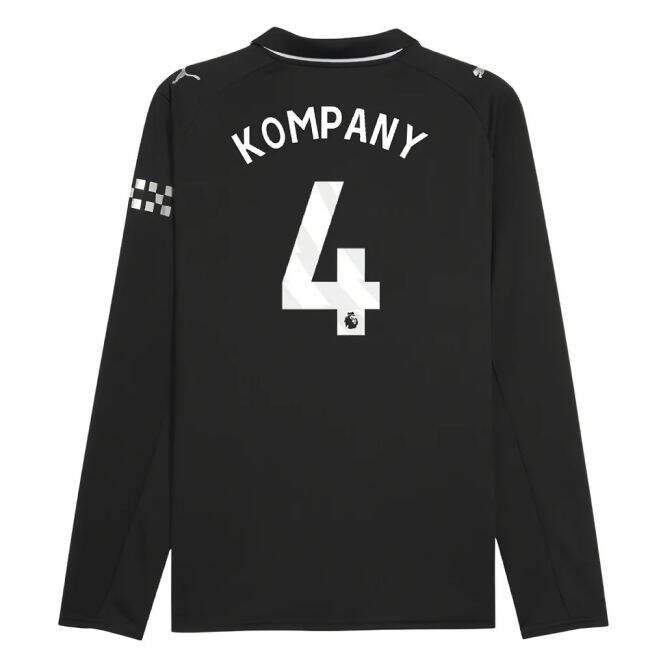Premium Man City 2025-2026 Man City Long Sleeve Away Shirt (Kompany 4)
