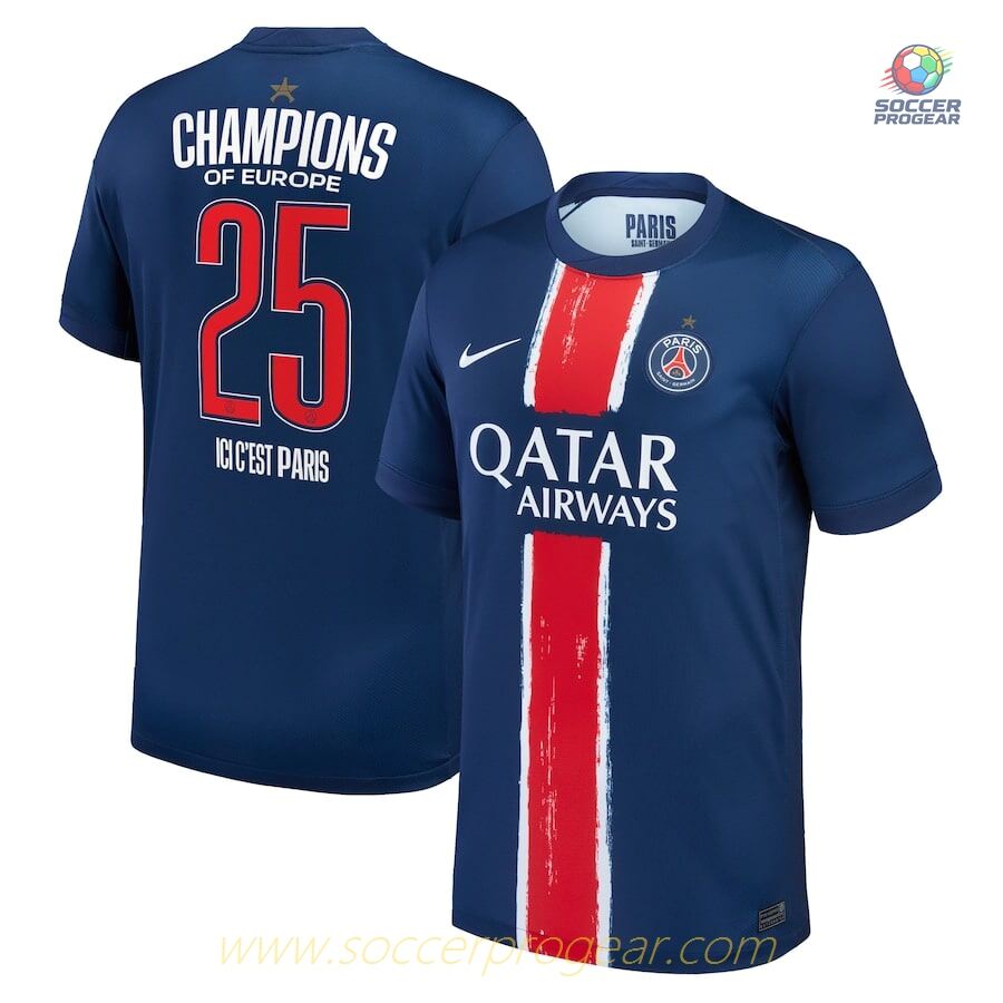 PSG Ligue 1 2025 European Champions 1 Star Team Jersey