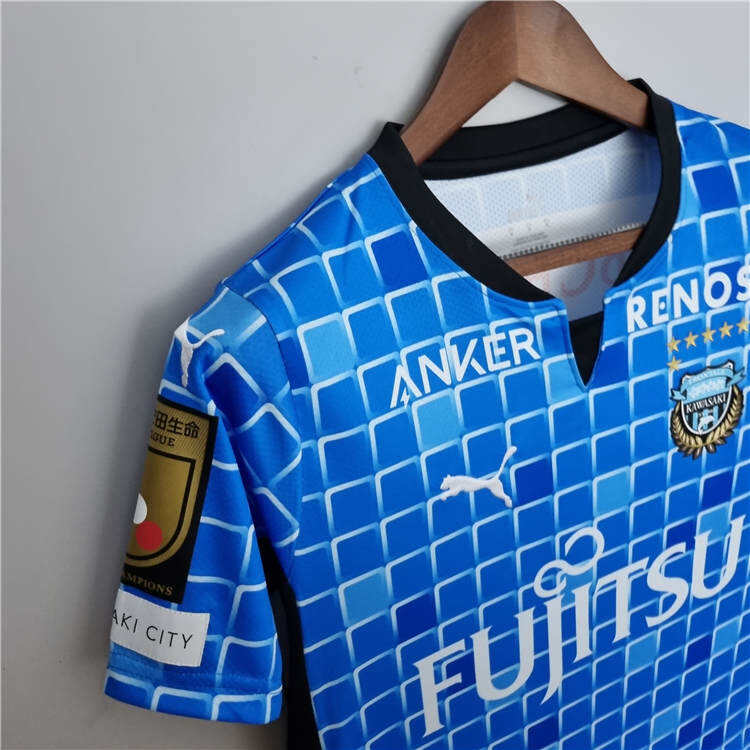 Kawasaki Frontale 2223 Home Blue Soccer Jersey Football Shirt -