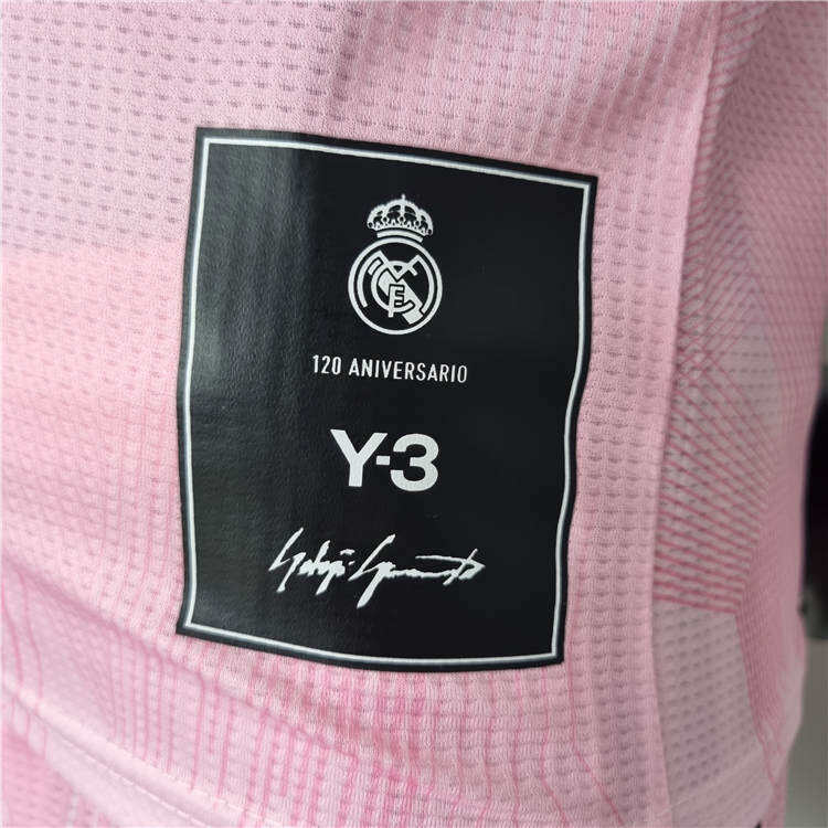 KidsYouth Real Madrid X Y3 2223 Pink Soccer Football KitShirtShort -