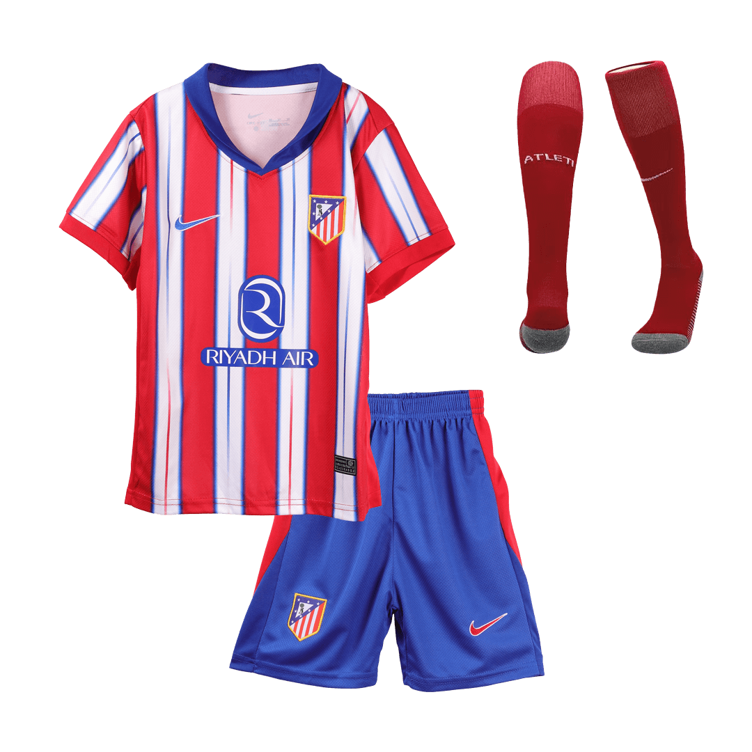Kid's Atletico Madrid Home Soccer Jersey Kit(Jersey+Shorts+Socks) 2024