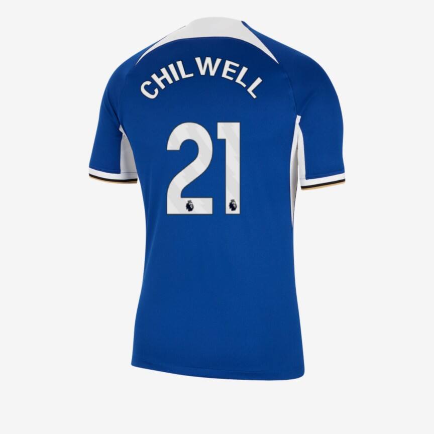 Chelsea's 23-24 Season Home Jersey Featuring CHILWELL #21