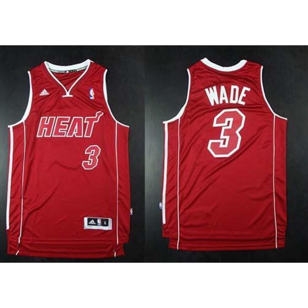 Performance Budget-Friendly Men's Heat #3 Dwyane Red Basketball Jersey
