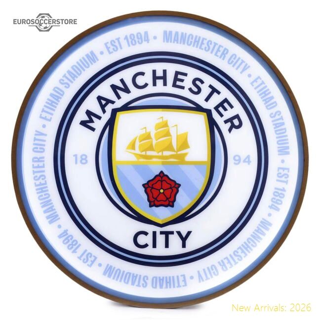 Authentic Manchester City Fc 12 Inch Led Wall Light - Premium Quality
