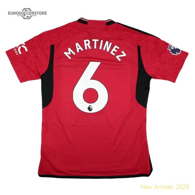 Authentic 2023-2024 Man Utd Home Shirt (l) Martinez #6 (mint)