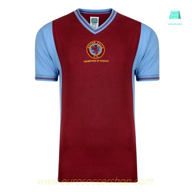 Score Draw Aston Villa 1982 Champions Of Europe Retro Football Shirt (Mortimer 6)