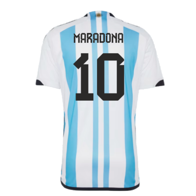 Official Argentina 2022 World Cup Winners Home Shirt (Maradona 10)