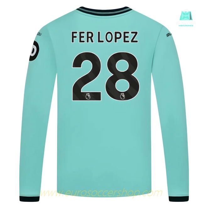 2025-2026 Wolves Long Sleeve Away Shirt (Kids) (Fer Lopez 28)
