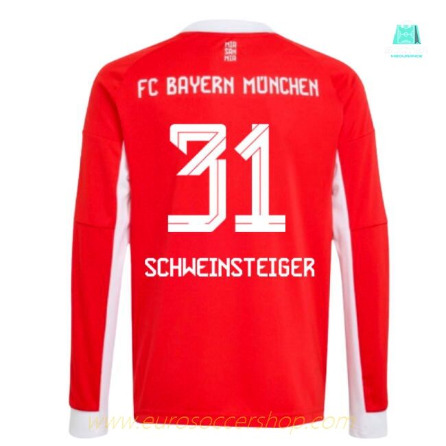 2025-2026 Bayern Munich Long Sleeve Home Shirt (Kids) (Schweinsteiger 31)