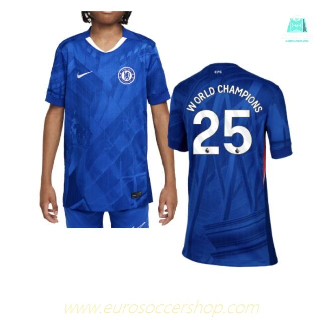 2025-2026 Chelsea Home Shirt (Kids) (World Champions 25)