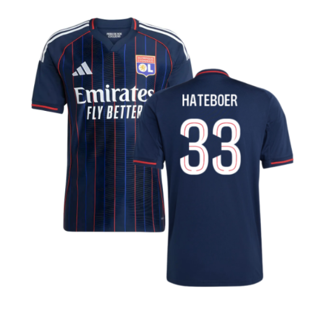 Official 2025-2026 Olympique Lyon Away Shirt (Hateboer 33)