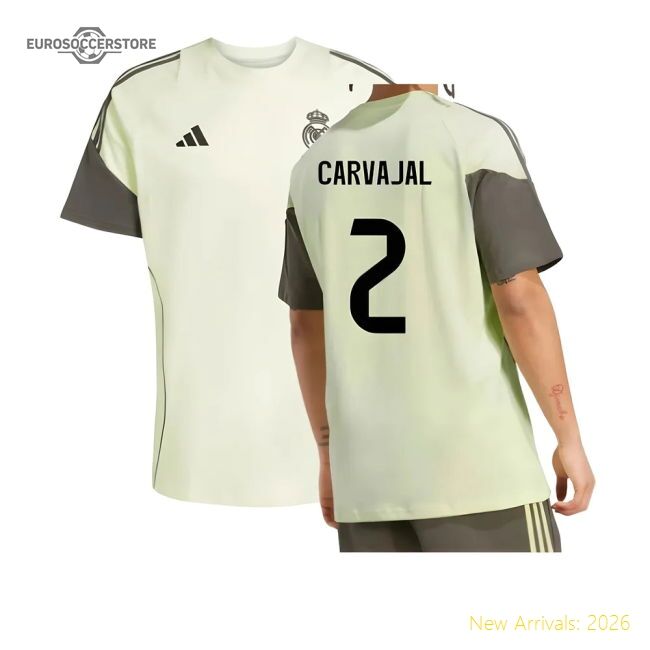 2025-2026 Real Madrid Training Tee (almost Lime) (carvajal 2)