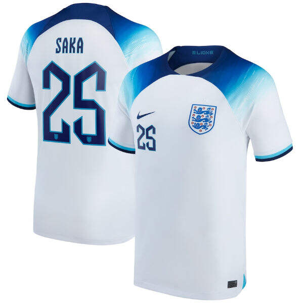 England World Cup 2022 Home Kit SAKA Soccer Shirt White Football