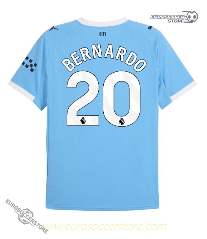 Bernardo's 2025-26 Home Jersey for Manchester City, Version 20
