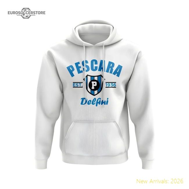 Premium Official Pescara Established Football Hoody (White)
