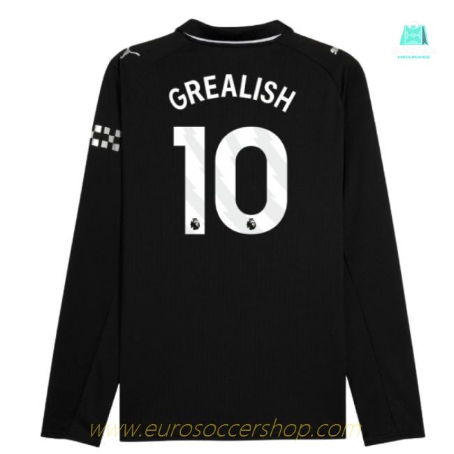 2025-2026 Man City Long Sleeve Away Shirt (Grealish 10)