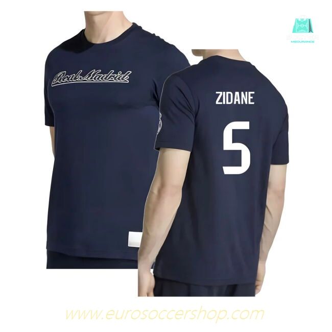 2025-2026 Real Madrid US Tee (Navy) (Zidane 5)