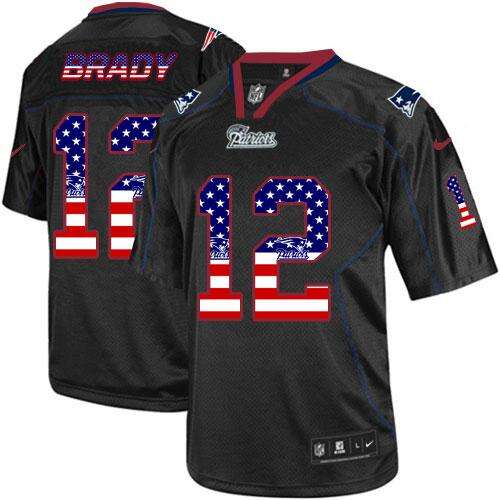 NE #12 T. Brady Black None NFL Elite Jersey Collectible team jersey
