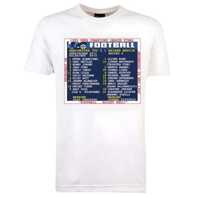 1999 Champions League Final Retrotext official style T-Shirt (Men