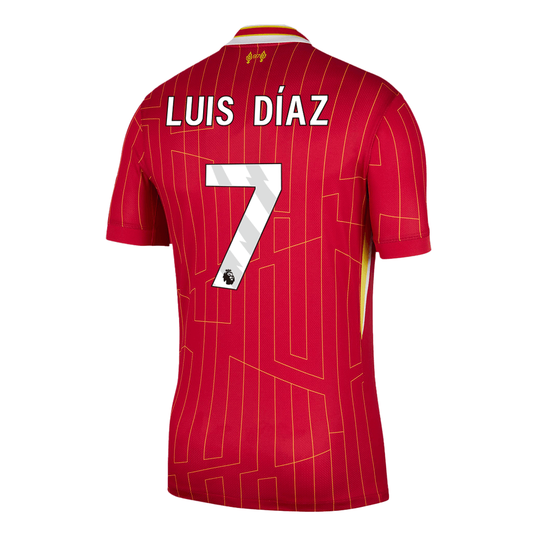 Luis D¨ªaz #7 Liverpool Home  Soccer Jersey 2024/25 Authentic Kit