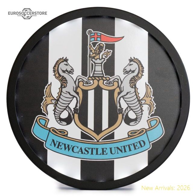 Newcastle United Fc Metal Led Logo Sign - Official Edition