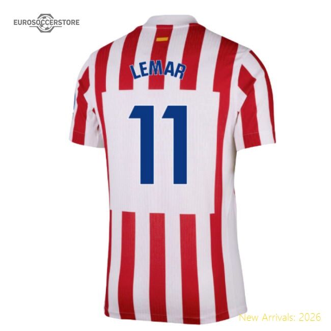 Fan-Favorite 2025-2026 Atletico Madrid Home Authentic Shirt (Lemar 11)