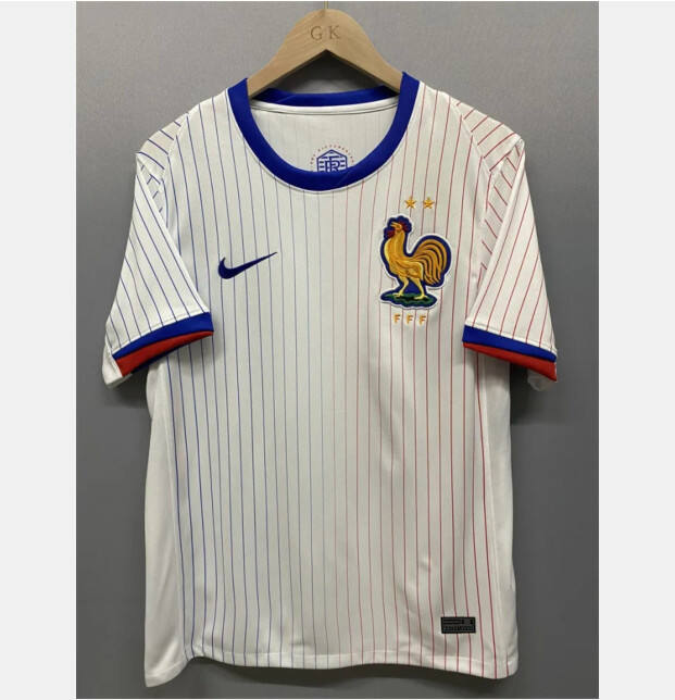 UEFA Euro 2024 France Away White Soccer Jersey Football Shirt -