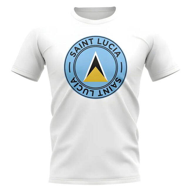 Saint Lucia Football Badge T-Shirt (White)