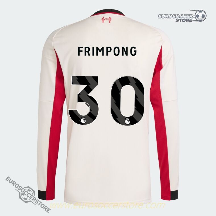Away Long Sleeve Jersey for Liverpool: FRIMPONG 30, 25-26 Season Version