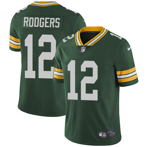 Authentic GB #12 Rodgers Green None Limited NFL Jersey NFL merchandise