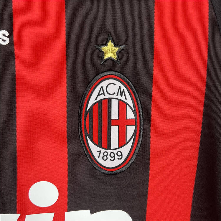 AC Milan 0809 Retro Home Long Sleeve Shirt - Official Replica 8831